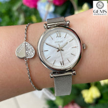 Load image into Gallery viewer, Fossil Ladies Watch Stainless Steel Silver Tone Mesh Bracelet Strap MOP Dial SKU 4002006