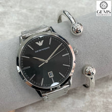 Load image into Gallery viewer, Armani Gents Watch Stainless Steel Silver Tone, Black Dial, Date SKU 4005046