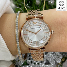 Load image into Gallery viewer, Armani Ladies Watch Stainless Steel Rose Tone Strap, Silver Tone Dial SKU 4005051