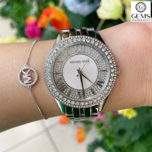 Load image into Gallery viewer, Ladies Michael Kors Watch Stainless steel Silver tone strap, Stone set dial SKU 4010100