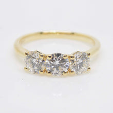 Load image into Gallery viewer, 18ct Yellow Gold & Yellow Gold Head, 3 Round Brilliant Lab Grown Diamonds 1.50ct Engagement Ring SKU 7707096