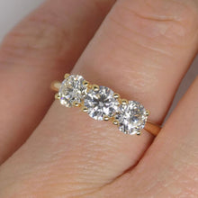 Load image into Gallery viewer, 18ct Yellow Gold & Yellow Gold Head, 3 Round Brilliant Lab Grown Diamonds 1.50ct Engagement Ring SKU 7707096