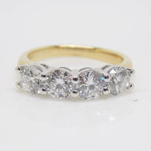 Load image into Gallery viewer, Aroca "The Vivienne Band" 18ct Yellow Gold/White Gold Head 4 Lab Grown Diamonds Ring 2.00ct SKU 7707100
