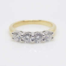 Load image into Gallery viewer, Aroca "The Vivienne Band" 18ct Yellow Gold/White Gold Head 4 Lab Grown Diamonds Ring 1.20ct SKU 7707103