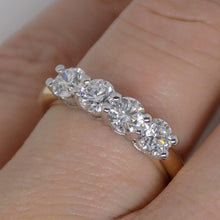 Load image into Gallery viewer, Aroca "The Vivienne Band" 18ct Yellow Gold/White Gold Head 4 Lab Grown Diamonds Ring 1.20ct SKU 7707103