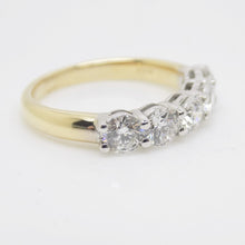 Load image into Gallery viewer, Aroca "The Eleanor Band" 18ct Yellow Gold/White Gold Head 5 Lab Grown Diamonds Ring 1.50ct SKU 7707107