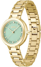 Load image into Gallery viewer, Ladies Hugo Boss Watch Stainless Steel Gold Tone Strap, Mint Green Dial SKU 4012162