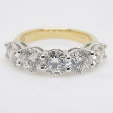 Load image into Gallery viewer, Aroca "The Eleanor Band" 18ct Yellow Gold/White Gold Head 5 Lab Grown Diamonds Ring 3.25ct SKU 7707104