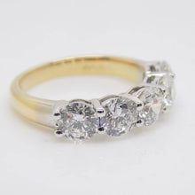 Load image into Gallery viewer, Aroca "The Eleanor Band" 18ct Yellow Gold/White Gold Head 5 Lab Grown Diamonds Ring 2.50ct SKU 7707105