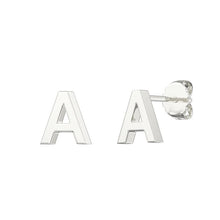 Load image into Gallery viewer, Sterling Silver Small Initial Stud Earrings