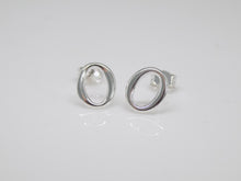Load image into Gallery viewer, Sterling Silver Small Initial Stud Earrings