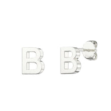 Load image into Gallery viewer, Sterling Silver Small Initial Stud Earrings