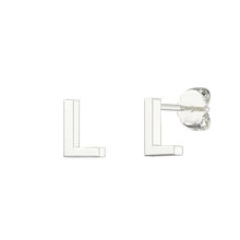 Load image into Gallery viewer, Sterling Silver Small Initial Stud Earrings