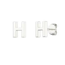 Load image into Gallery viewer, Sterling Silver Small Initial Stud Earrings