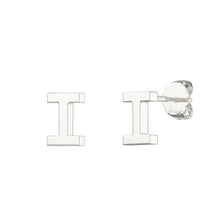 Load image into Gallery viewer, Sterling Silver Small Initial Stud Earrings