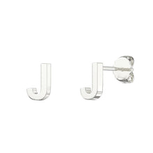 Load image into Gallery viewer, Sterling Silver Small Initial Stud Earrings