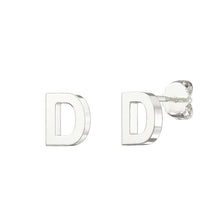 Load image into Gallery viewer, Sterling Silver Small Initial Stud Earrings