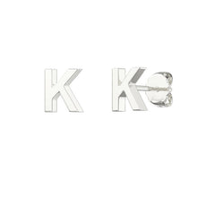Load image into Gallery viewer, Sterling Silver Small Initial Stud Earrings