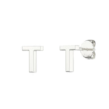 Load image into Gallery viewer, Sterling Silver Small Initial Stud Earrings