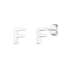 Load image into Gallery viewer, Sterling Silver Small Initial Stud Earrings