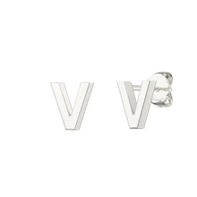 Load image into Gallery viewer, Sterling Silver Small Initial Stud Earrings