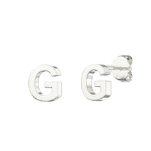 Load image into Gallery viewer, Sterling Silver Small Initial Stud Earrings