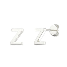 Load image into Gallery viewer, Sterling Silver Small Initial Stud Earrings