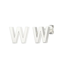 Load image into Gallery viewer, Sterling Silver Small Initial Stud Earrings