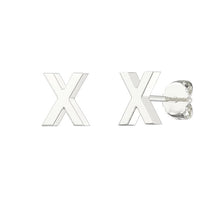 Load image into Gallery viewer, Sterling Silver Small Initial Stud Earrings