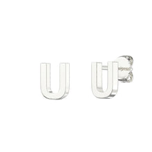 Load image into Gallery viewer, Sterling Silver Small Initial Stud Earrings