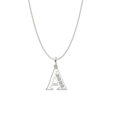 Load image into Gallery viewer, Sterling Silver CZ Initial Pendant