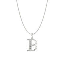 Load image into Gallery viewer, Sterling Silver CZ Initial Pendant