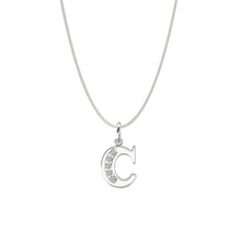 Load image into Gallery viewer, Sterling Silver CZ Initial Pendant