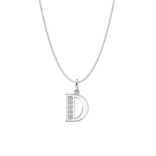 Load image into Gallery viewer, Sterling Silver CZ Initial Pendant