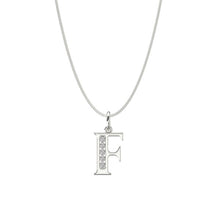 Load image into Gallery viewer, Sterling Silver CZ Initial Pendant