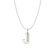 Load image into Gallery viewer, Sterling Silver CZ Initial Pendant