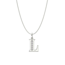 Load image into Gallery viewer, Sterling Silver CZ Initial Pendant