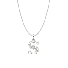 Load image into Gallery viewer, Sterling Silver CZ Initial Pendant