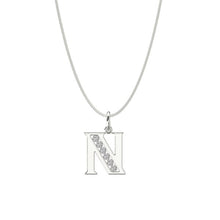 Load image into Gallery viewer, Sterling Silver CZ Initial Pendant