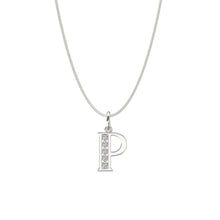 Load image into Gallery viewer, Sterling Silver CZ Initial Pendant
