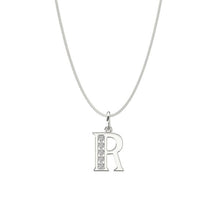 Load image into Gallery viewer, Sterling Silver CZ Initial Pendant