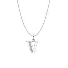 Load image into Gallery viewer, Sterling Silver CZ Initial Pendant