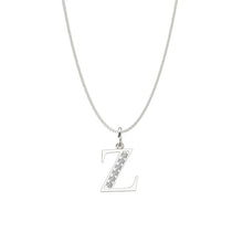 Load image into Gallery viewer, Sterling Silver CZ Initial Pendant