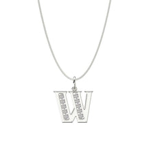 Load image into Gallery viewer, Sterling Silver CZ Initial Pendant