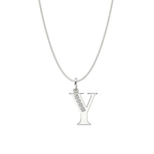 Load image into Gallery viewer, Sterling Silver CZ Initial Pendant
