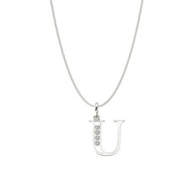 Load image into Gallery viewer, Sterling Silver CZ Initial Pendant