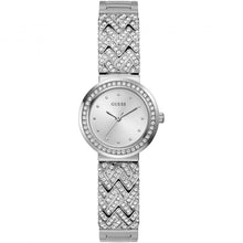 Load image into Gallery viewer, Ladies Guess Watch Stainless Steel Silver Tone Stone Set Strap, Silver Dial SKU 4001215