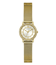 Load image into Gallery viewer, Ladies Guess Watch Stainless Steel Gold Tone Strap, Silver Tone Dial SKU 4001326
