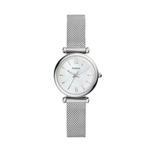 Load image into Gallery viewer, Fossil Ladies Watch Stainless Steel Silver Tone Mesh Bracelet Strap MOP Dial SKU 4002006