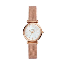 Load image into Gallery viewer, Fossil Ladies Watch Stainless Steel Rose Tone Mesh Bracelet Strap MOP Dial SKU 4002007
